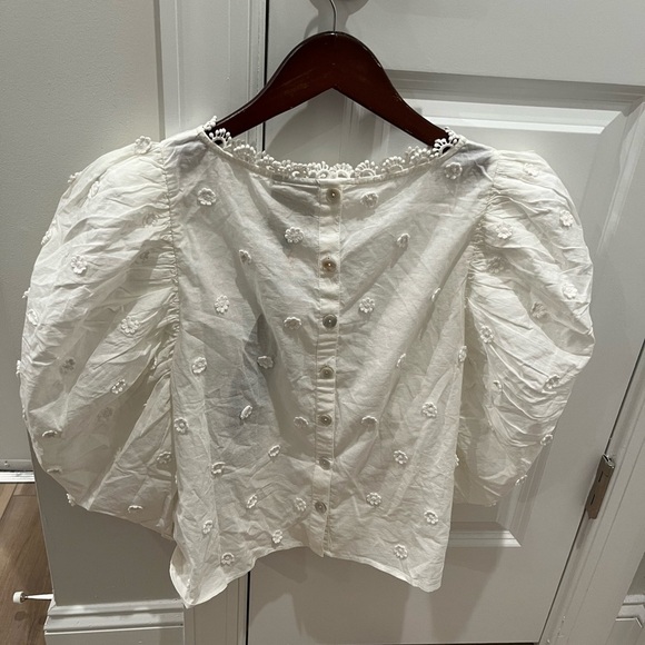 NWT Off-White 3d Flowers Cotton Blouse S - Picture 7 of 8